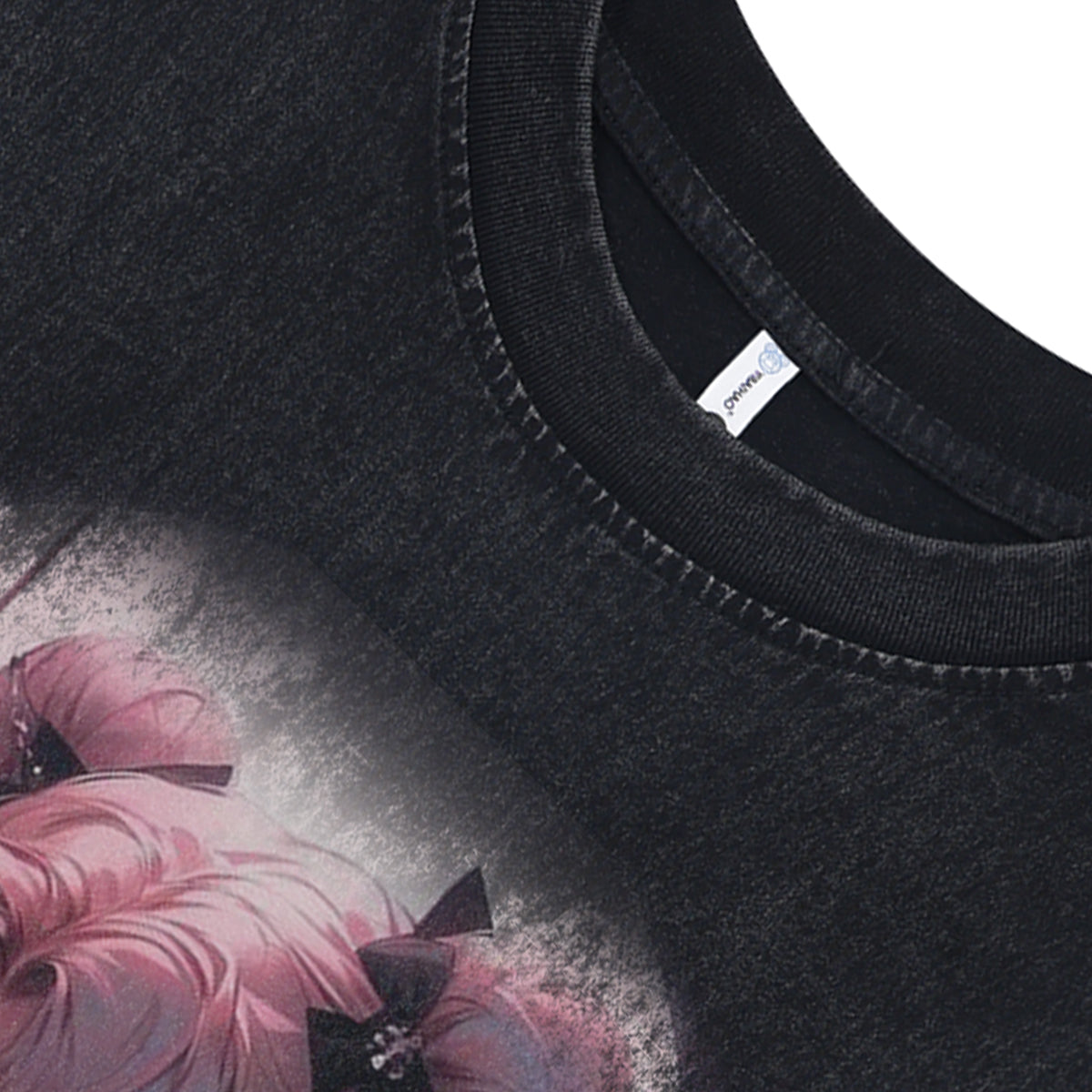 Anime girl sleeveless t-shirt vintage cartoon vest retro manga anime tank top in acid wash black