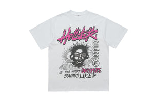 Hip-hop t-shirt psychedelic ganster top rapper tee in white