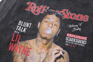 Vintage Lil Wayne t-shirt hip-hop tee retro rapper top in grey