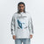 Psychedelic jumper long sleeve cybepunk top alien print t-shirt grunge striped pullover in white