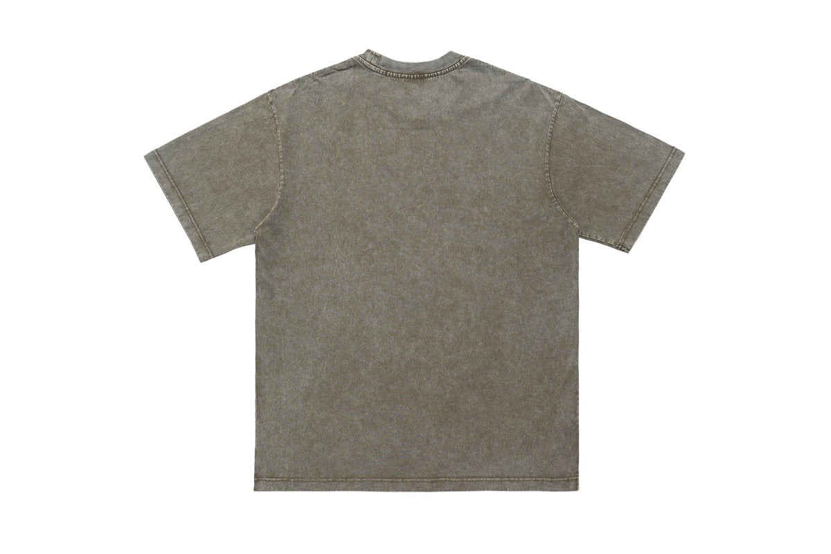 Psychedelic t-shirt girl print top blurry glitchy tee in grey