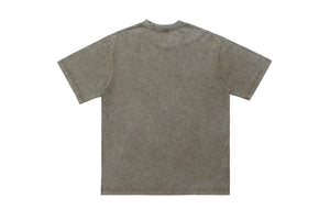 Psychedelic t-shirt girl print top blurry glitchy tee in grey