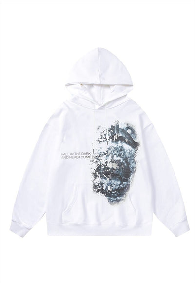 Monster hoodie creepy print pullover premium grunge jumper