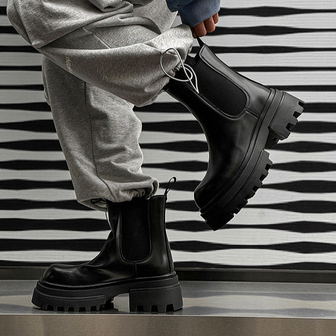 Extreme platform utility boots black tractor hunter style shoes big sole grunge trainers 90s style