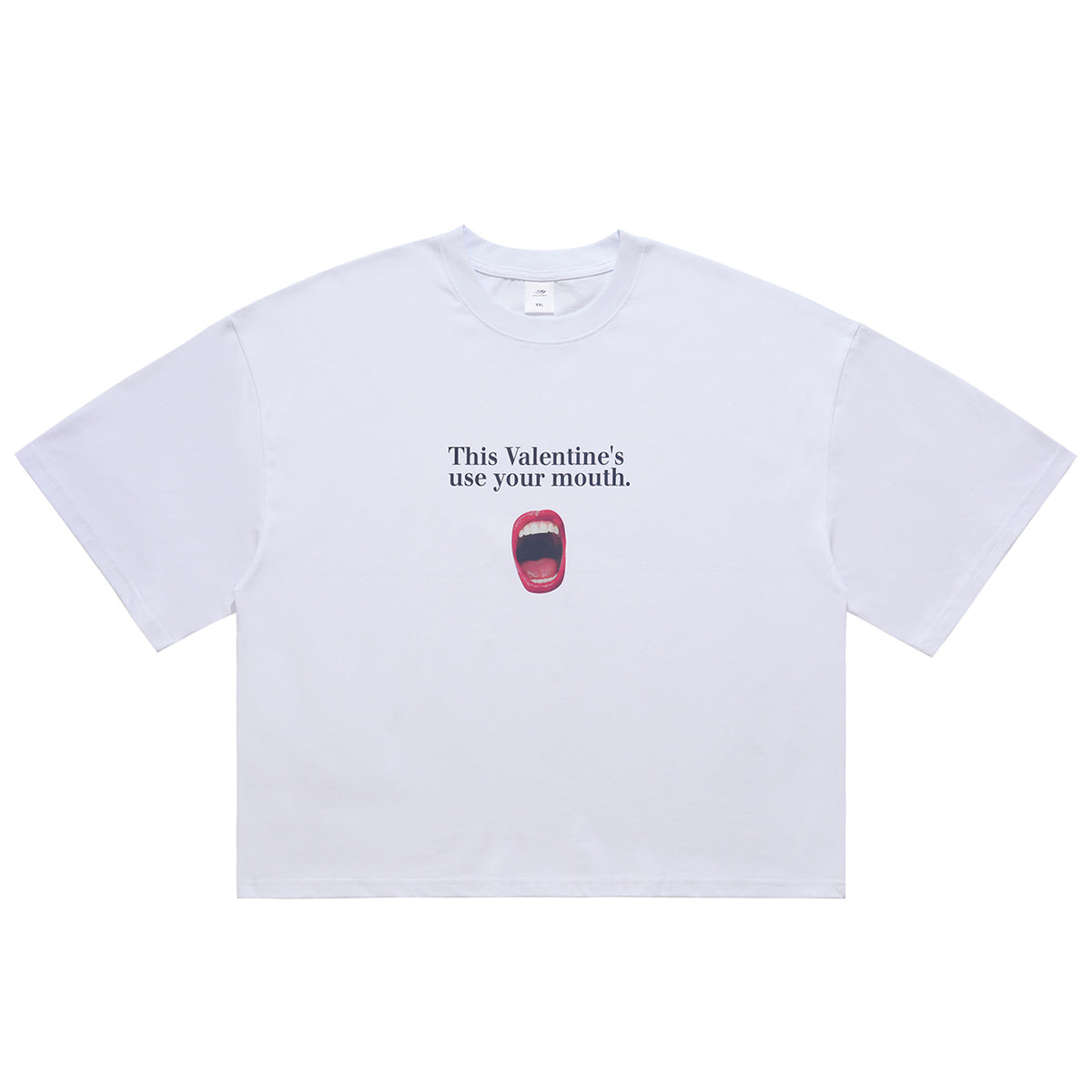 Valentines day t-shirt mouth print top y2k lovers tee in black