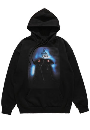 Raven hoodie gothic pullover premium scary jumper in black