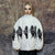 Skeleton fleece jacket faux fur grunge bones bomber in white