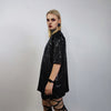 Black sequin t-shirt glitter top sparkle jumper party pullover glam rock jumper fancy dress embellished going out tee in luminous black