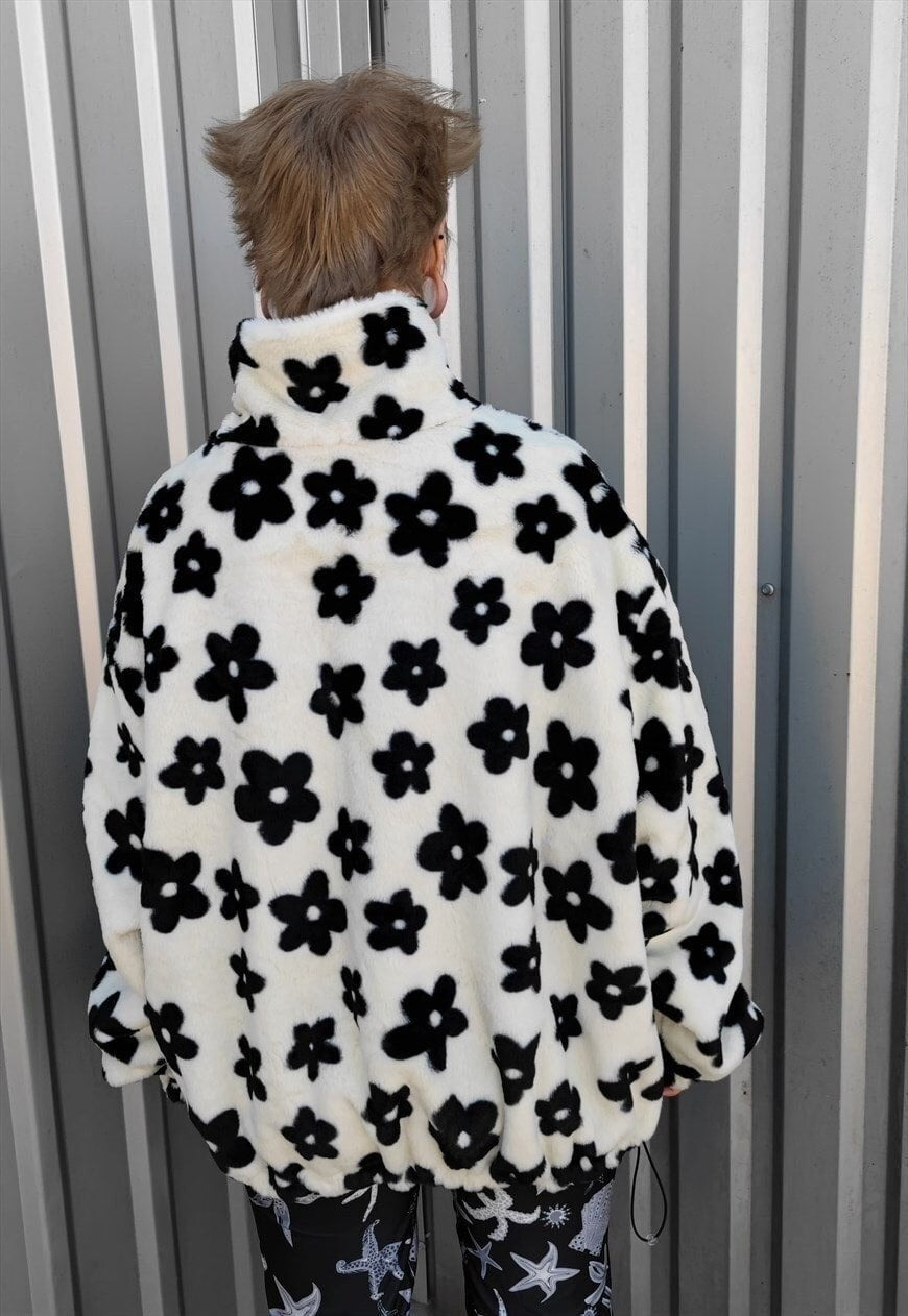 Reversible paisley fleece jacket handmade bandanna coat