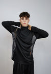 Mesh top black sheer turtleneck sweatshirt transparent top