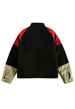 Colour block racing jacket skiing bomber motorsport varsity