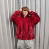 Luxury snake jacket faux fur python print bomber handmade fluffy catwalk fleece puffer premium grunge hooded coat in red black