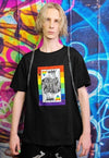 Gay King t-shirt LGBT rainbow heart tee Pride top in black