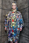 Emoji bright jacket handmade festival windbreaker in purple