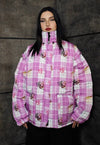 Raver bomber pink reversible punk jacket detachable puffer