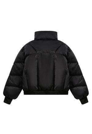 Gorpcore bomber jacket black grunge utility puffer