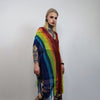 Rainbow mesh top Gay pride sweater rave poncho transparent