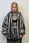 Oil wash faux fur bomber detachable premium fleece jacket