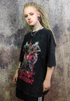 Horror t-shirt Y2K grunge tee retro film top acid black wash