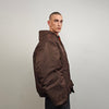 Hooded oversize bomber jacket brown baggy punk utility