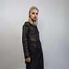 Transparent sequin top black embellished mesh sweatshirt sheer blouse shiny glam catwalk jumper party see-through top festival glitter tee