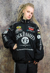 Racing jacket retro Jack Daniels moto varsity bomber black