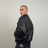 Faux leather varsity hip-hop college bomber racing MA1 coat