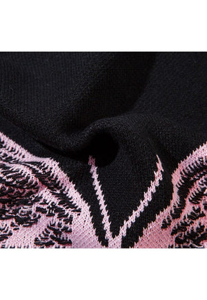 Butterfly sweater black pink ripped gothic jumper grunge top