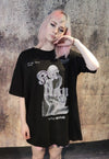 Kissing couple tee Abstract print top graffiti t-shirt black