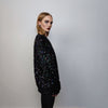 Sequin sweatshirt glitter top sparkle jumper party pullover glam rock long sleeve top embellished sweater in black purple