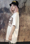 Bondage print tee BDSM Anime t-shirt vintage wash top white