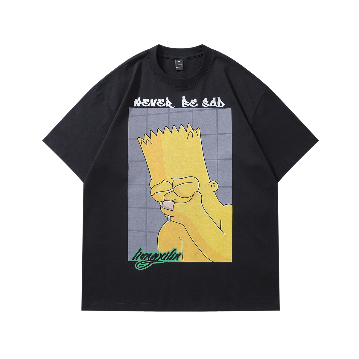 Vintage Bart Simpson t-shirt sad boy tee retro cartoon top in Beige