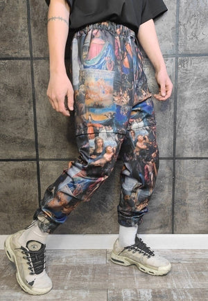 Detachable Baroque joggers handmade shorts religion pants