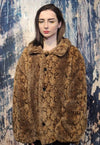 Python fleece jacket faux fur snake aviator bomber in brown