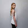 Button up sleeveless vest t-shirt Gothic tank top grunge crew neck tee rocker surfer vest in white