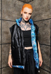 Tie-dye paisley bomber jacket detachable bandanna puffer