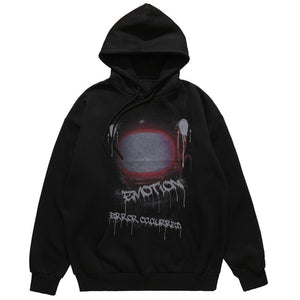 Retro TV hoodie graffiti pullover raver top emotion jumper