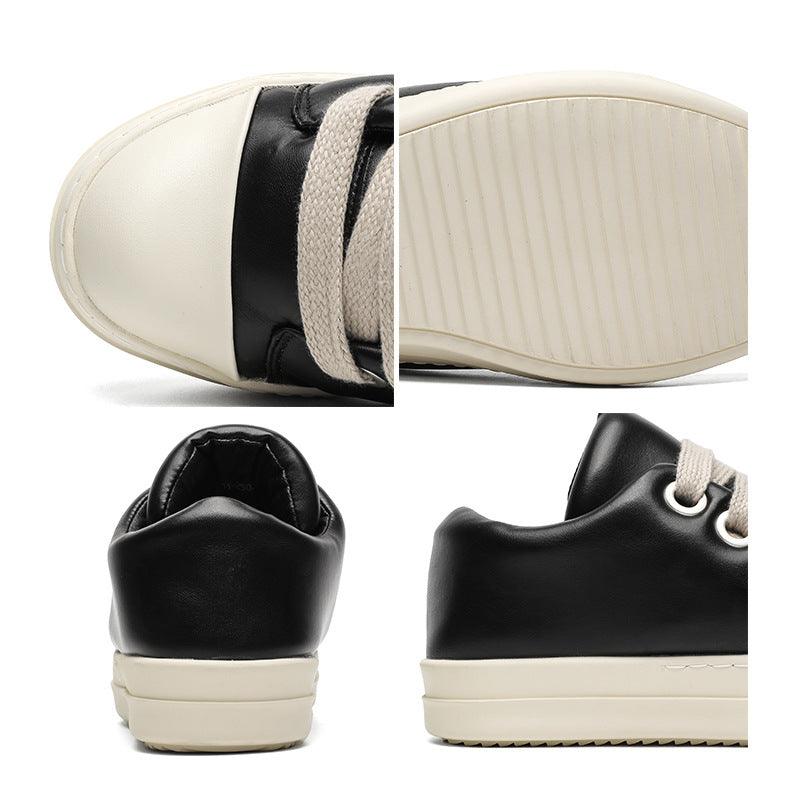 Chunky platform gothic shoes black faux leather punk sneakers grunge trainers hip-hop 00s style