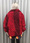 Leopard fleece bomber handmade animal tie-dye 2 in 1 jacket