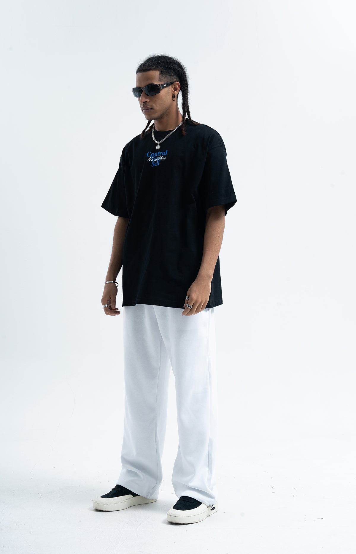 Control slogan t-shirt motivational top 90s tee in white