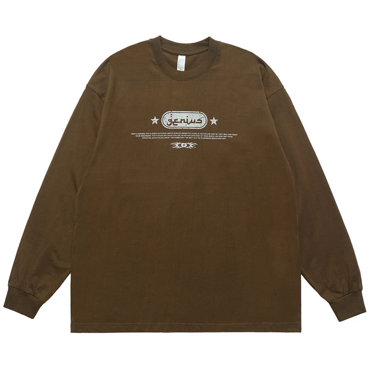 Genius slogan jumper 00s grunge long sleeve top skater t-shirt in black