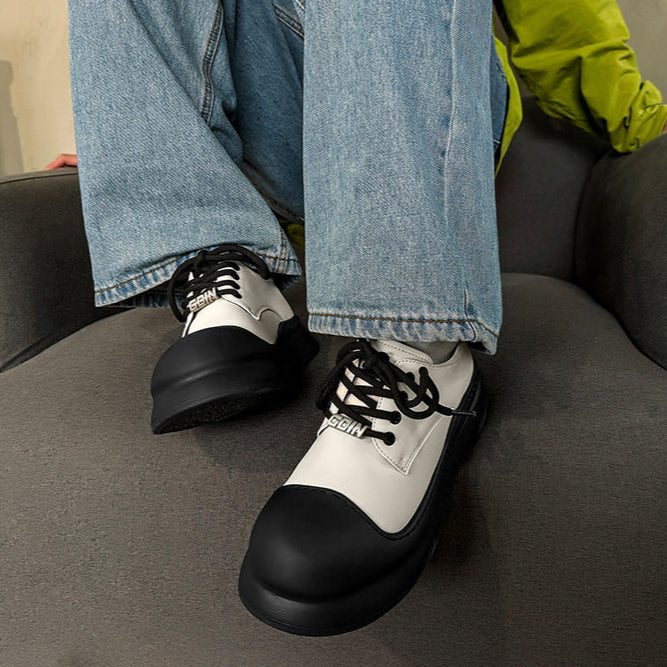 Chunky platform high tops white raver sneakers grunge shoes hip-hop trainers 90s style