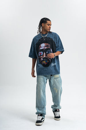 Vintage Kendrick Lamar t-shirt hip-hop top gangster tee in grey