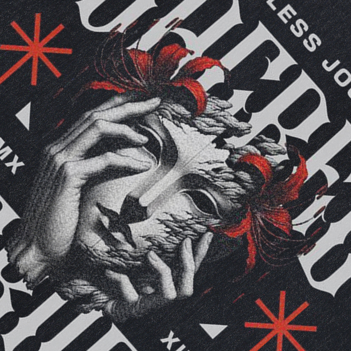 Gothic sculpture sleeveless t-shirt creepy cartoon vest 00s retro sacred slogan tank top in acid wash black