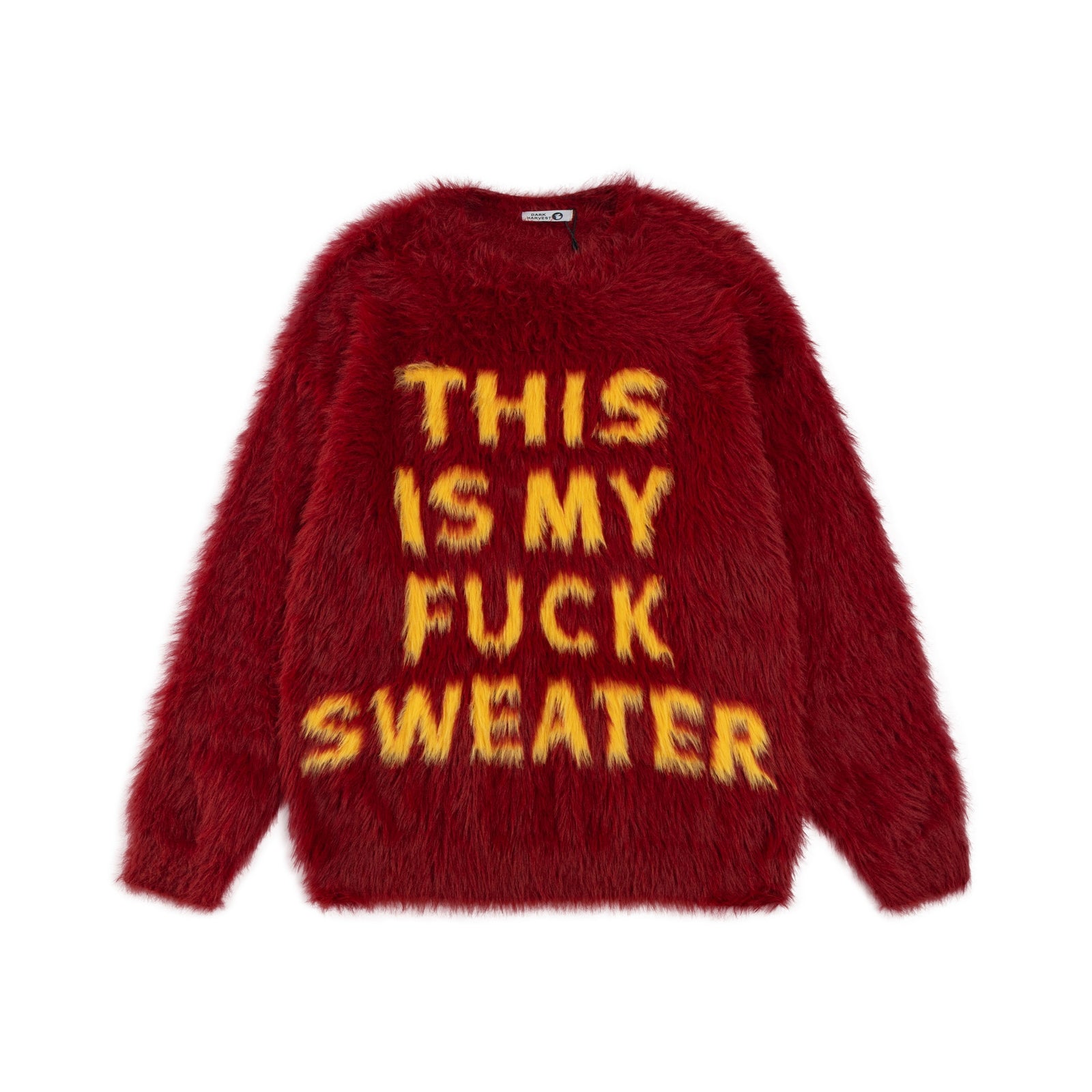 Fuck slogan sweater grunge knitted fluffy 90s inspired jumper red