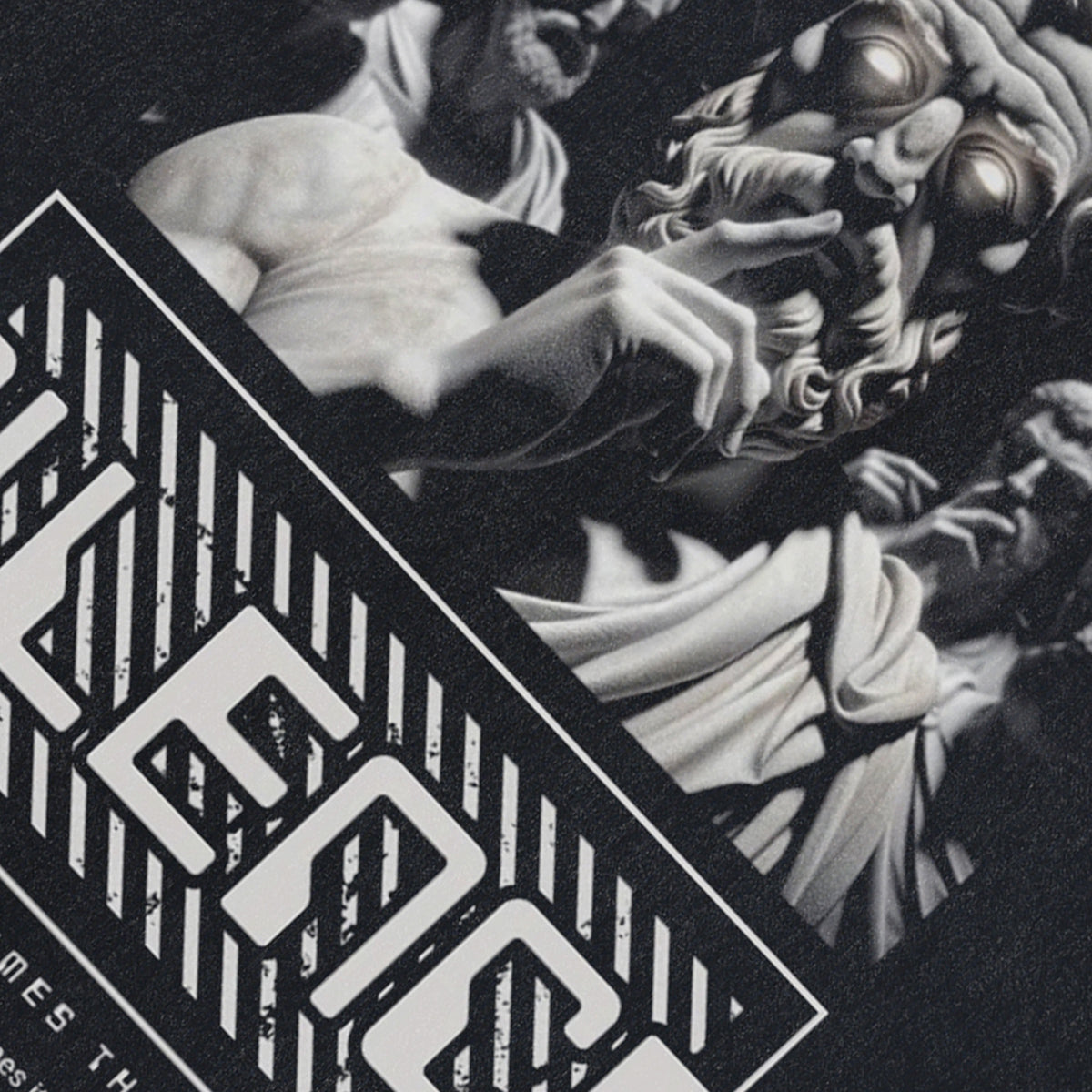 Silence slogan sleeveless t-shirt Greek god surfer vest retro ancient poster tank top in acid wash black