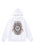 Pentagram hoodie Gothic star top slogan premium jumper white