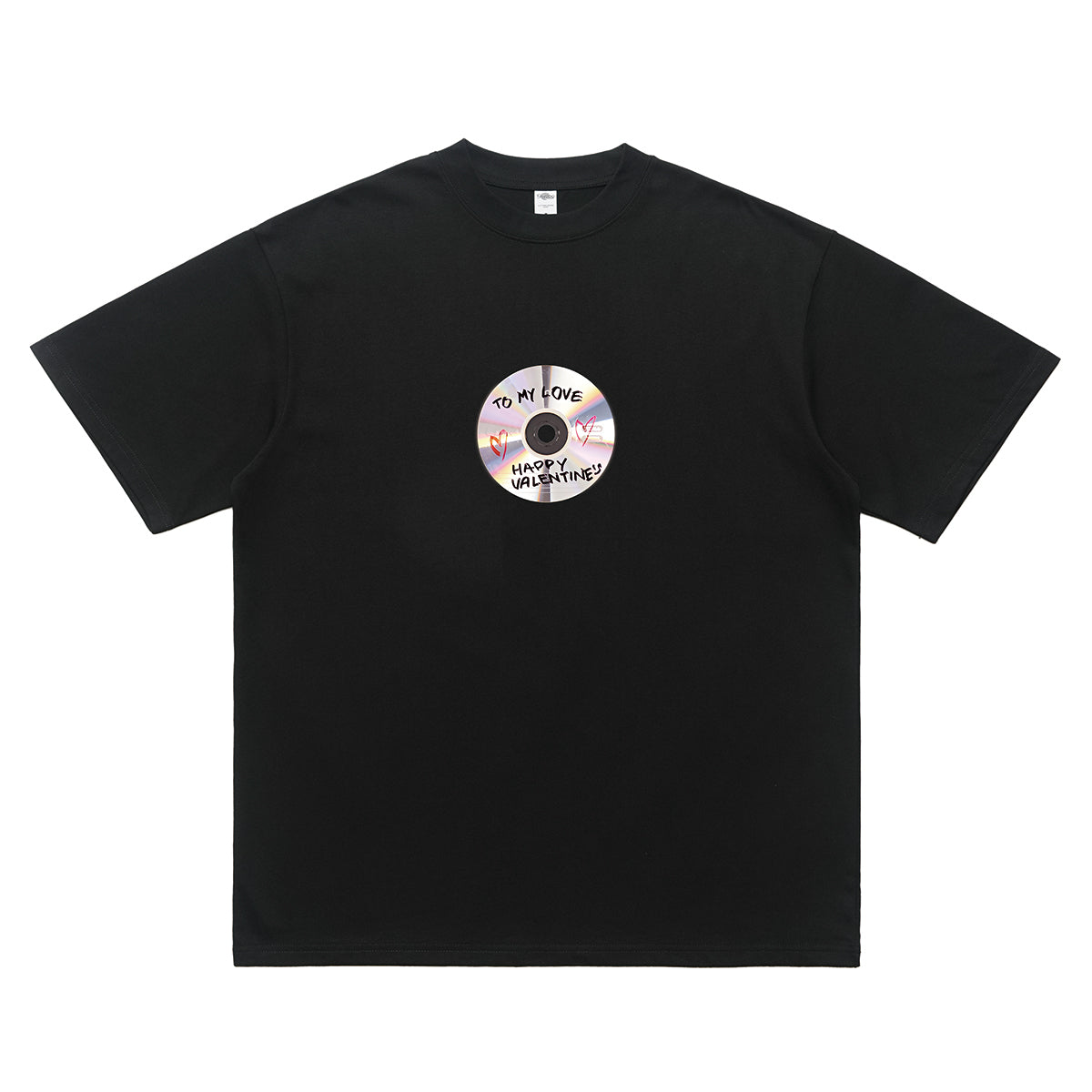 CD print t-shirt 00s top retro gadget tee in black