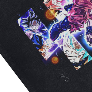 Anime heroe sleeveless t-shirt vintage Japanese vest retro Goku cartoon tank top in acid wash black