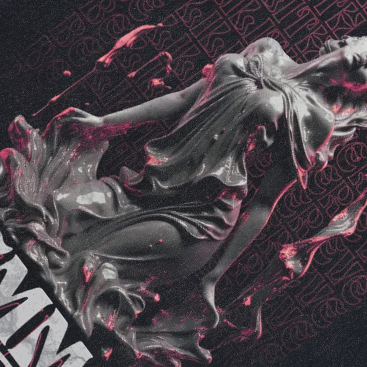 Femme fatale slogan sleeveless t-shirt gothic sculpture cartoon vest scary print tank top in acid wash black